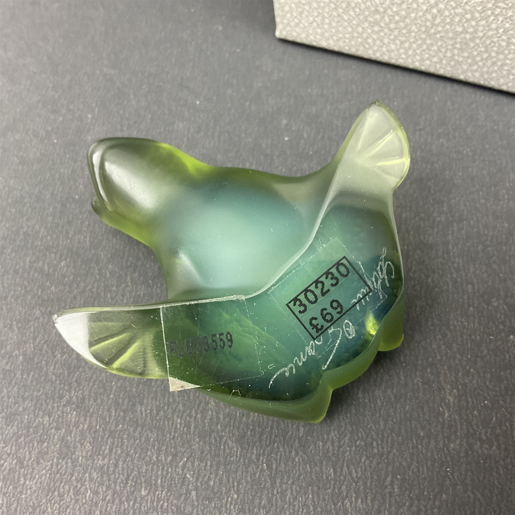 Lalique small green glass frog - Image 4 of 8