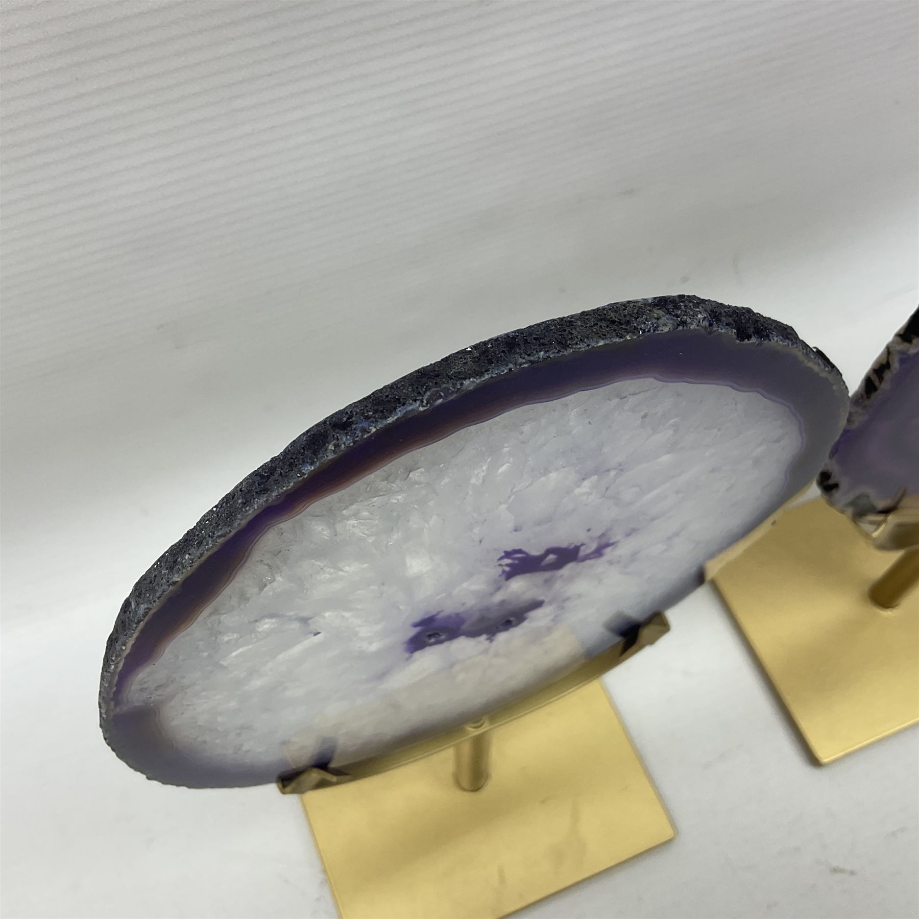 Pair of purple agate slices - Image 11 of 11
