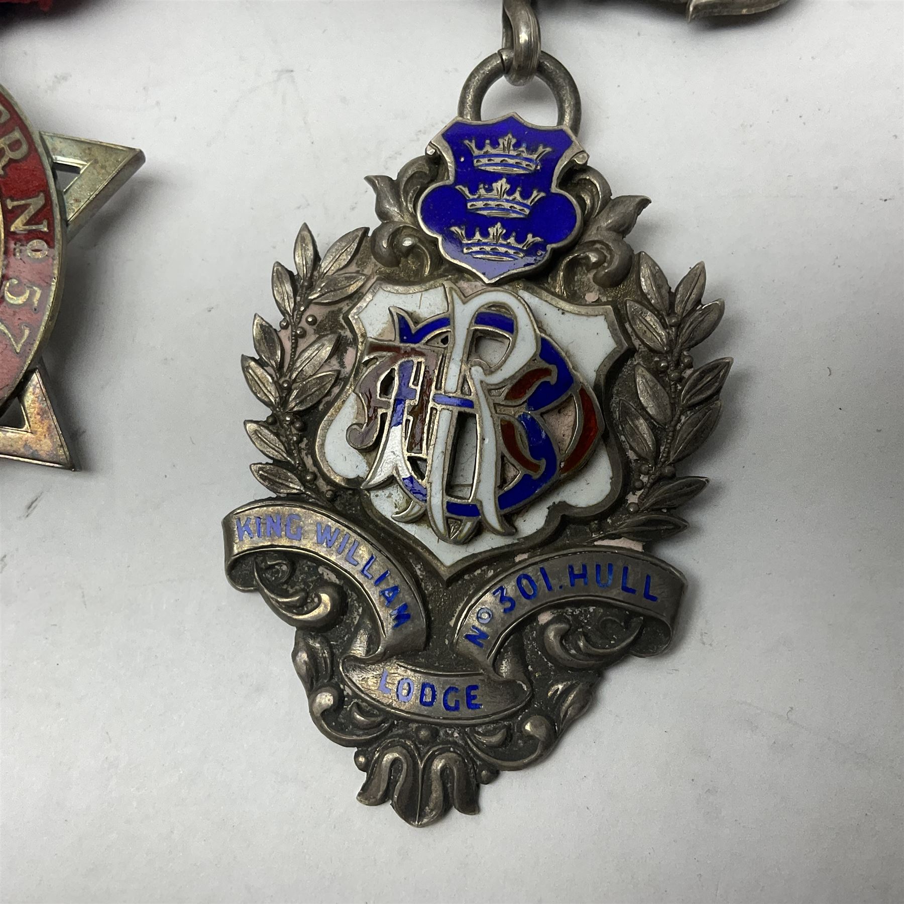 Two silver and enamel Masonic jewels - Image 2 of 13