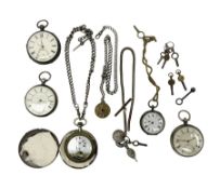 Three Victorian silver lever open face pocket watches including