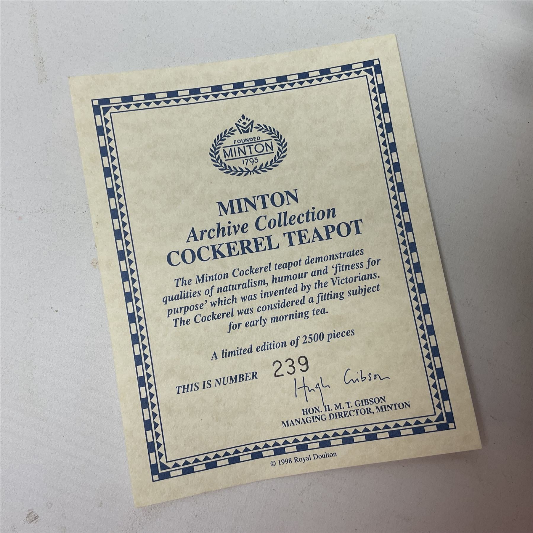 Minton Archive collection cockerel teapot - Image 12 of 12