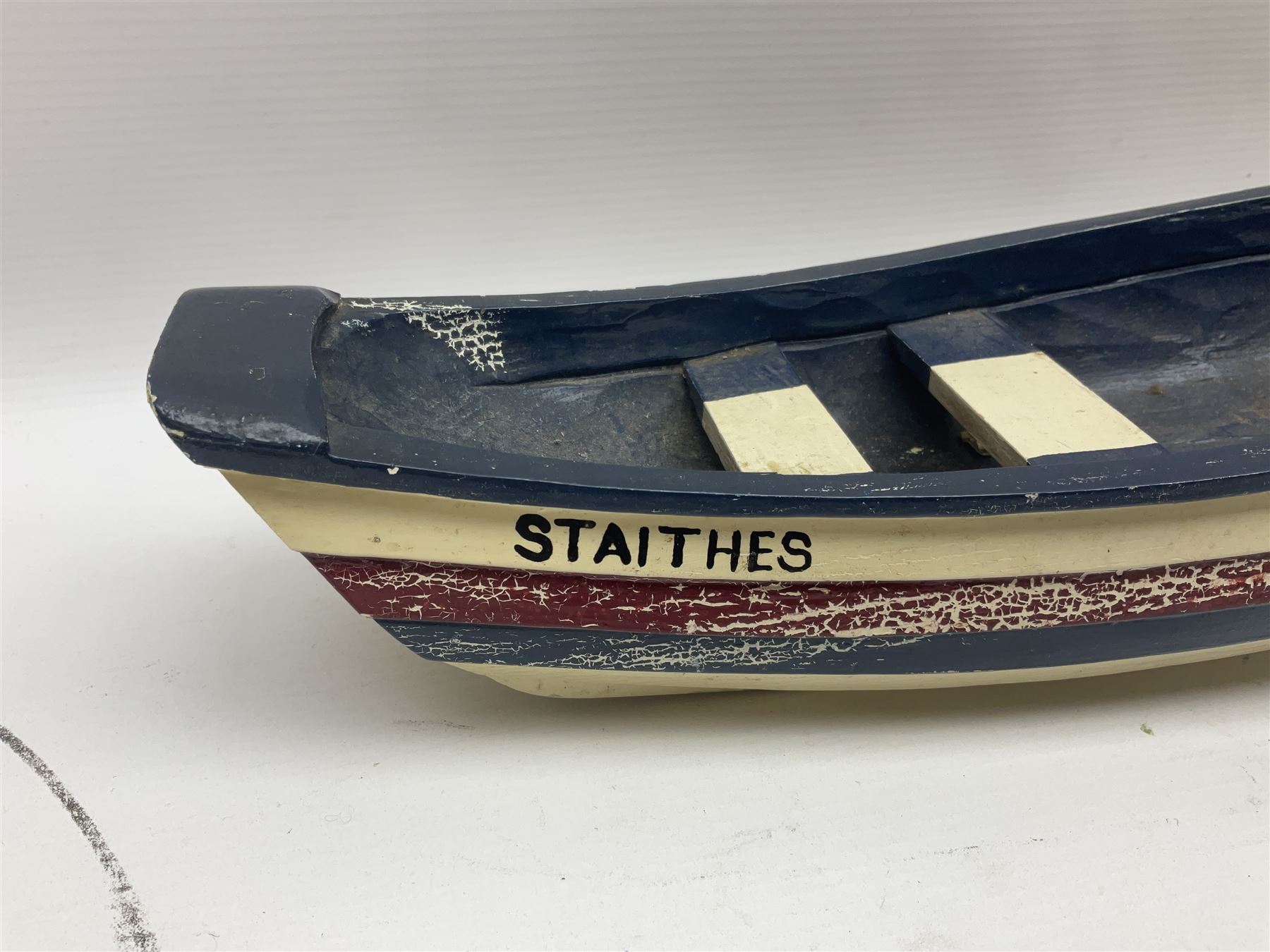 Wooden model of the Whitby coble boat WY254 'Mizpah' L48cm - Image 9 of 11