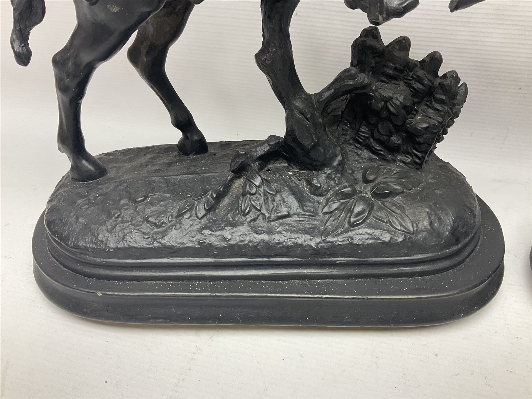 Pair of spelter warriors on horseback - Image 7 of 17