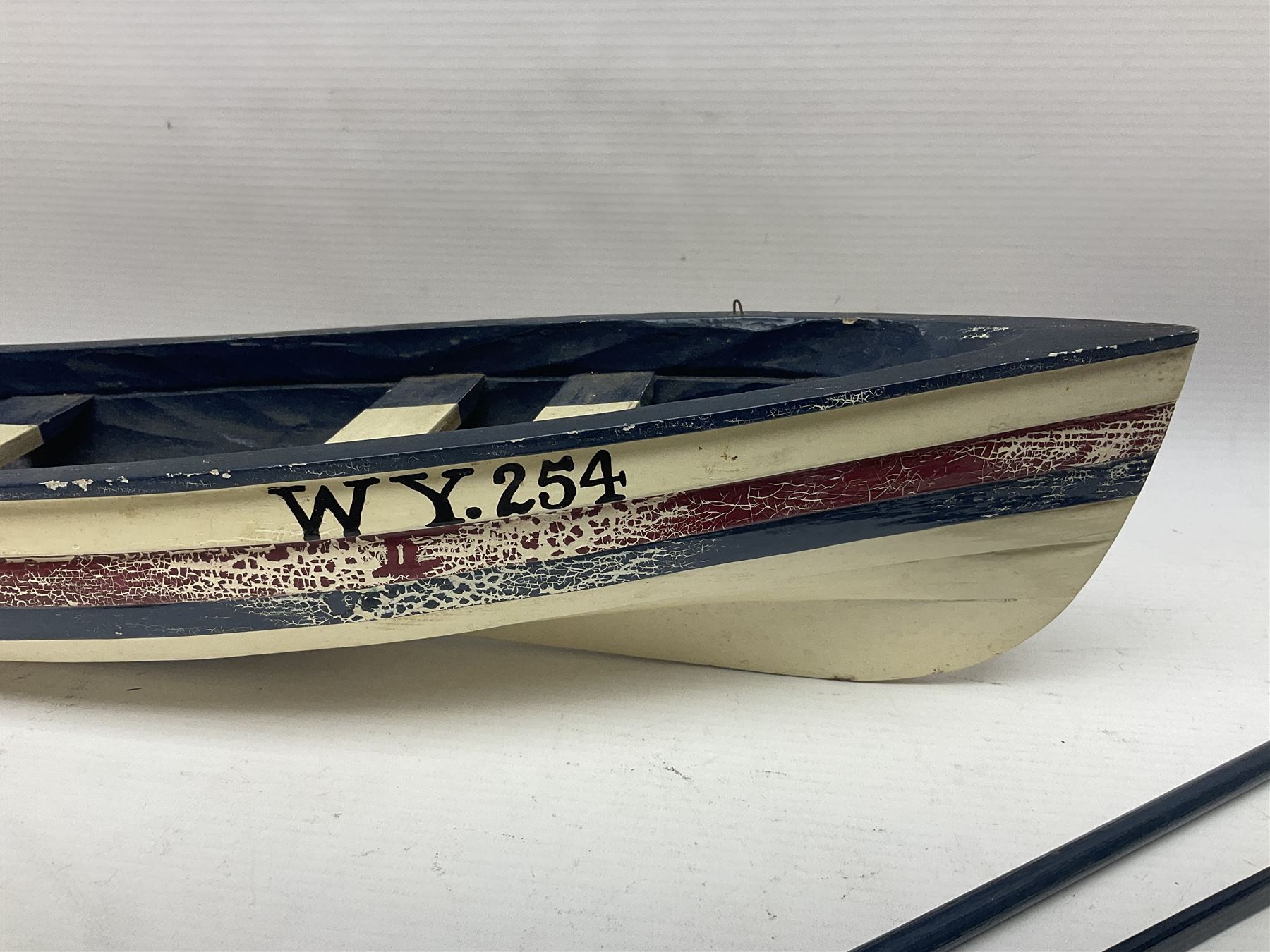 Wooden model of the Whitby coble boat WY254 'Mizpah' L48cm - Image 7 of 11