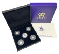 Queen Elizabeth II Gibraltar 2002 five coin silver-proof collection