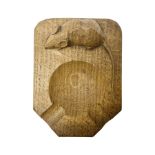 Mouseman oak ashtray