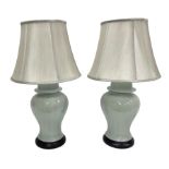 Pair of table lamps of baluster form