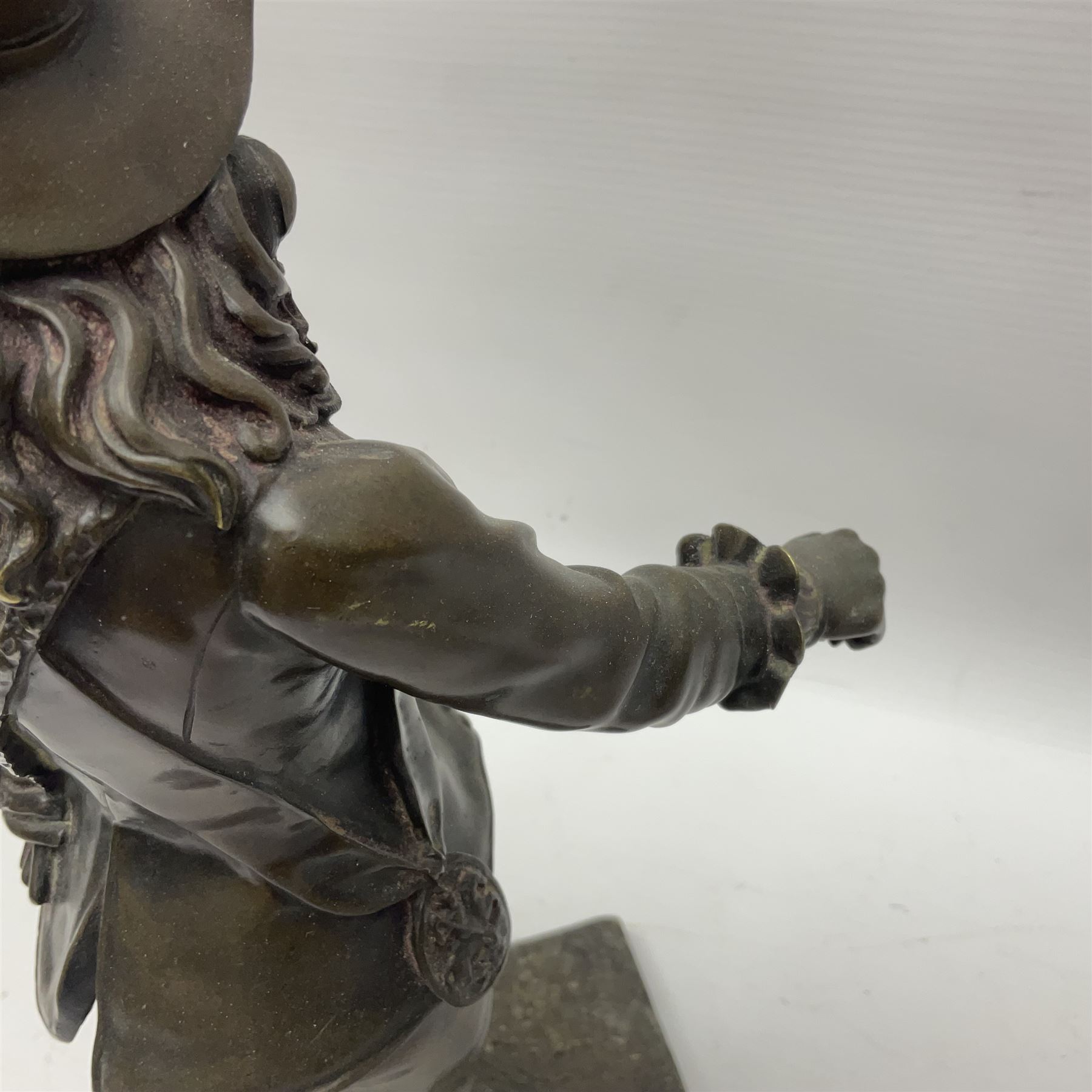 Bronzed figure of a cavalier upon a square base - Image 10 of 13