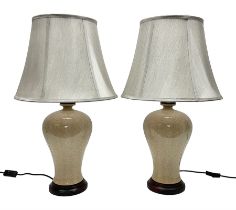 Pair of table lamps of baluster form