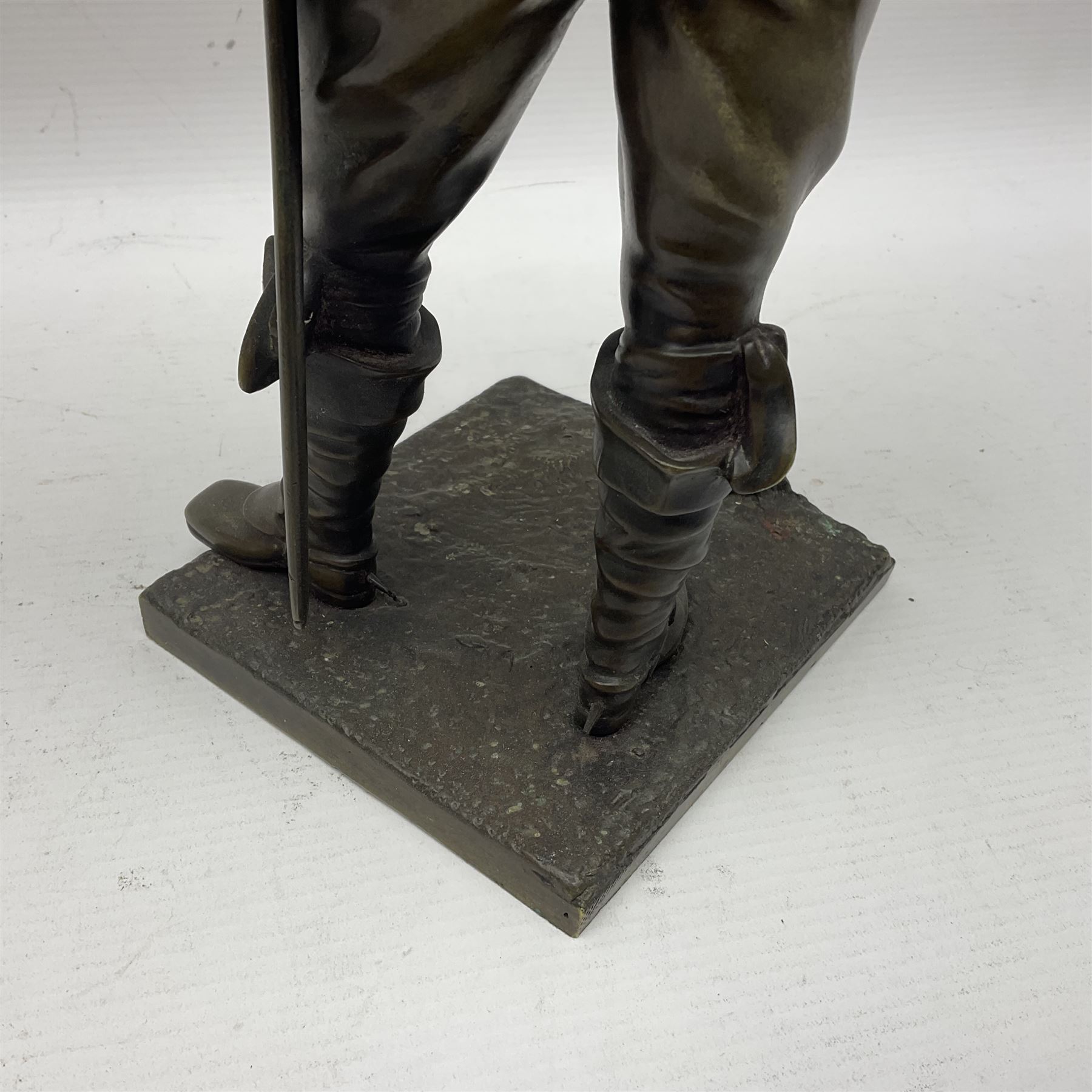 Bronzed figure of a cavalier upon a square base - Image 13 of 13