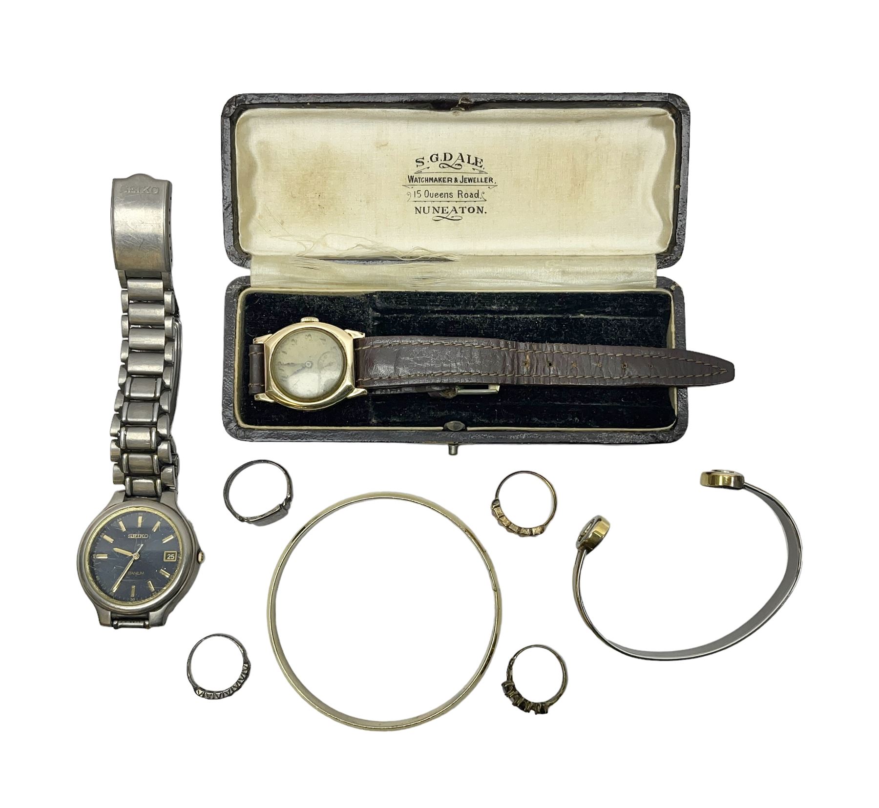 Early 20th century 9ct gold wristwatch Chester 1929