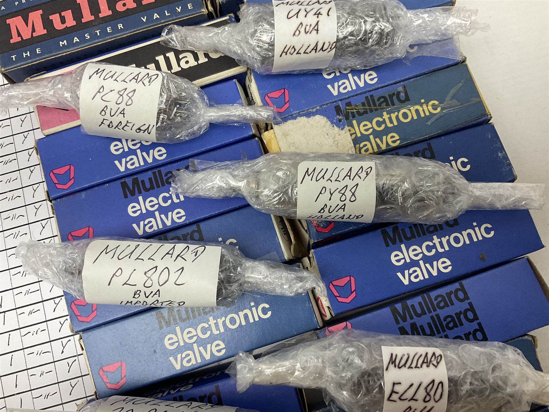 Collection of Mullard thermionic radio valves/vacuum tubes - Image 3 of 15