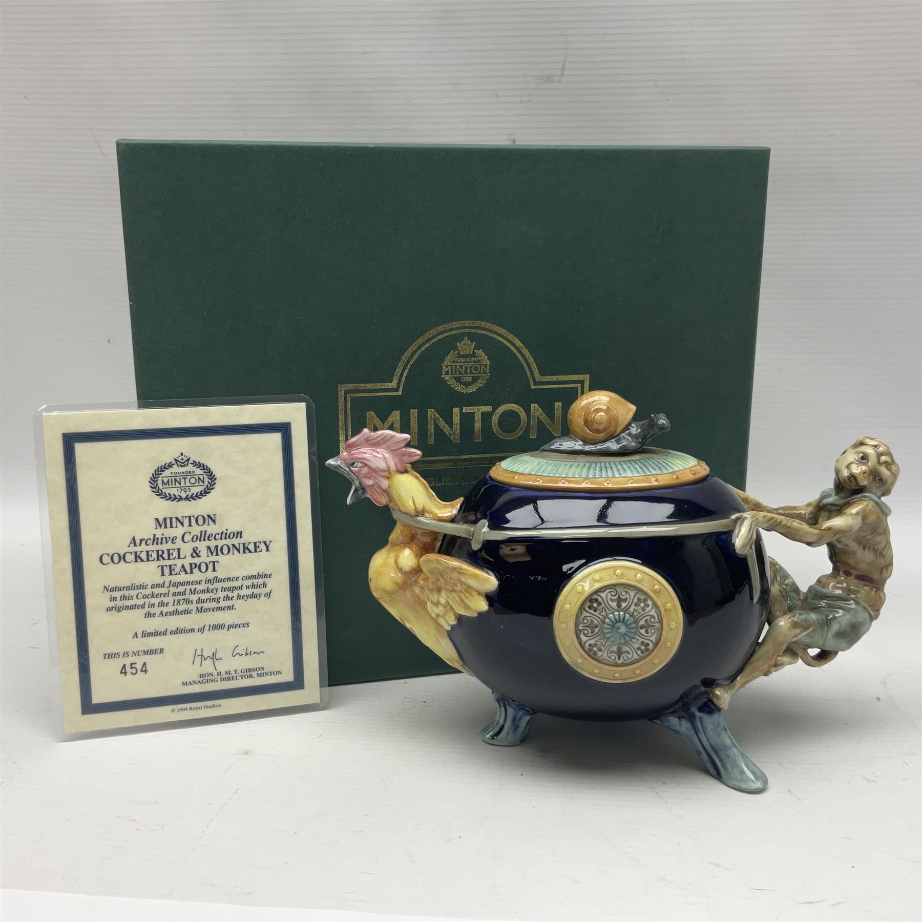 Minton Archive collection cockerel and monkey teapot - Image 2 of 13