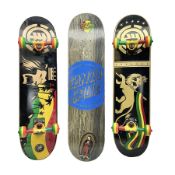 Three skateboards