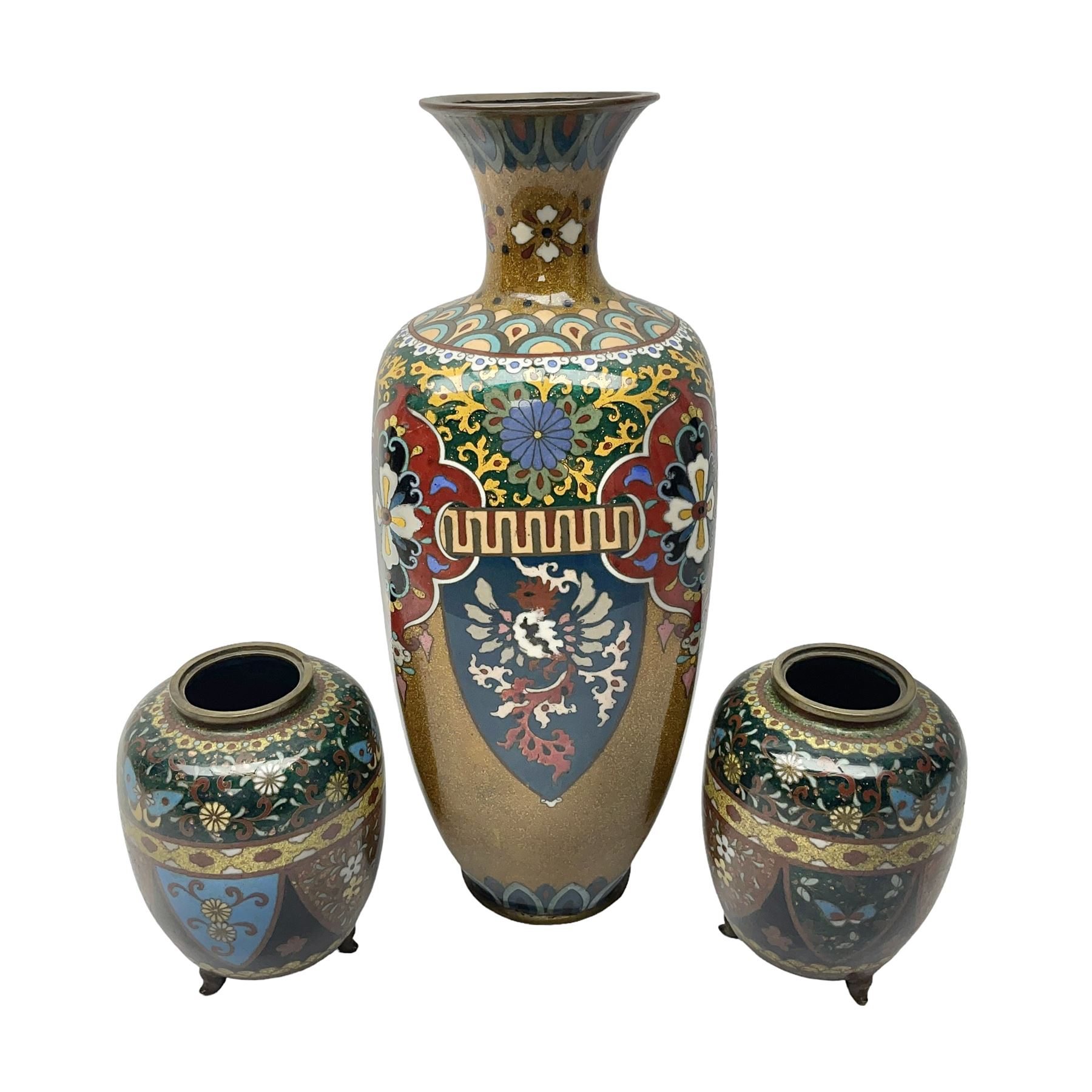 Pair of Japanese cloisonne Koro