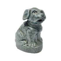 Suffragette blue glazed moulded ceramic dog