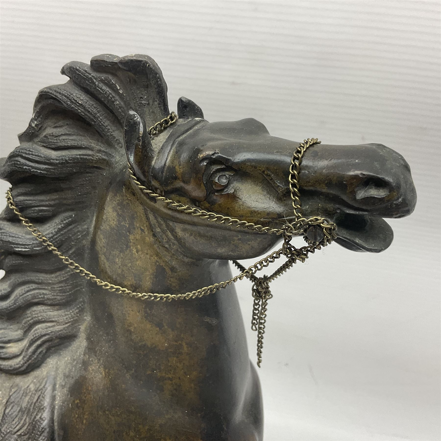 Bronzed figure of a galloping horse - Image 2 of 14