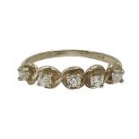 9ct gold five stone cubic zirconia ring
