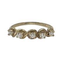 9ct gold five stone cubic zirconia ring