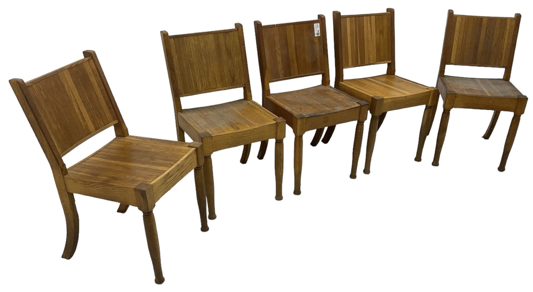 Set of five 20th century oak chairs - Image 4 of 6