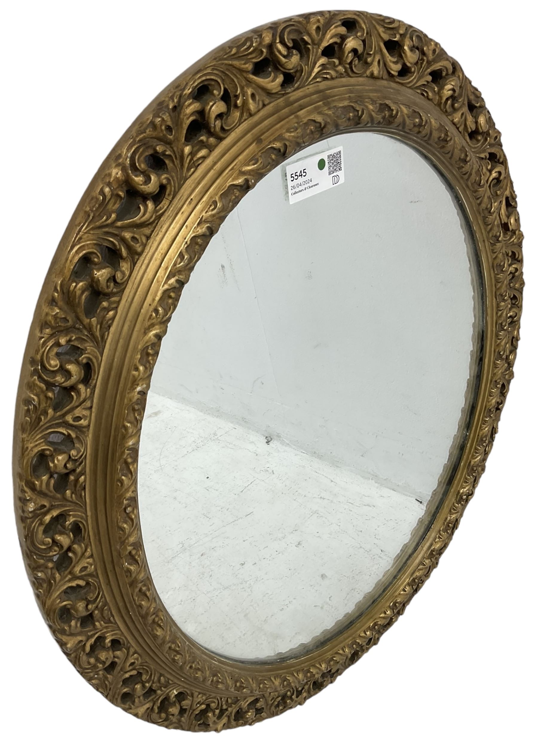 Mid-20th century gilt wood and gesso wall mirror - Image 2 of 4