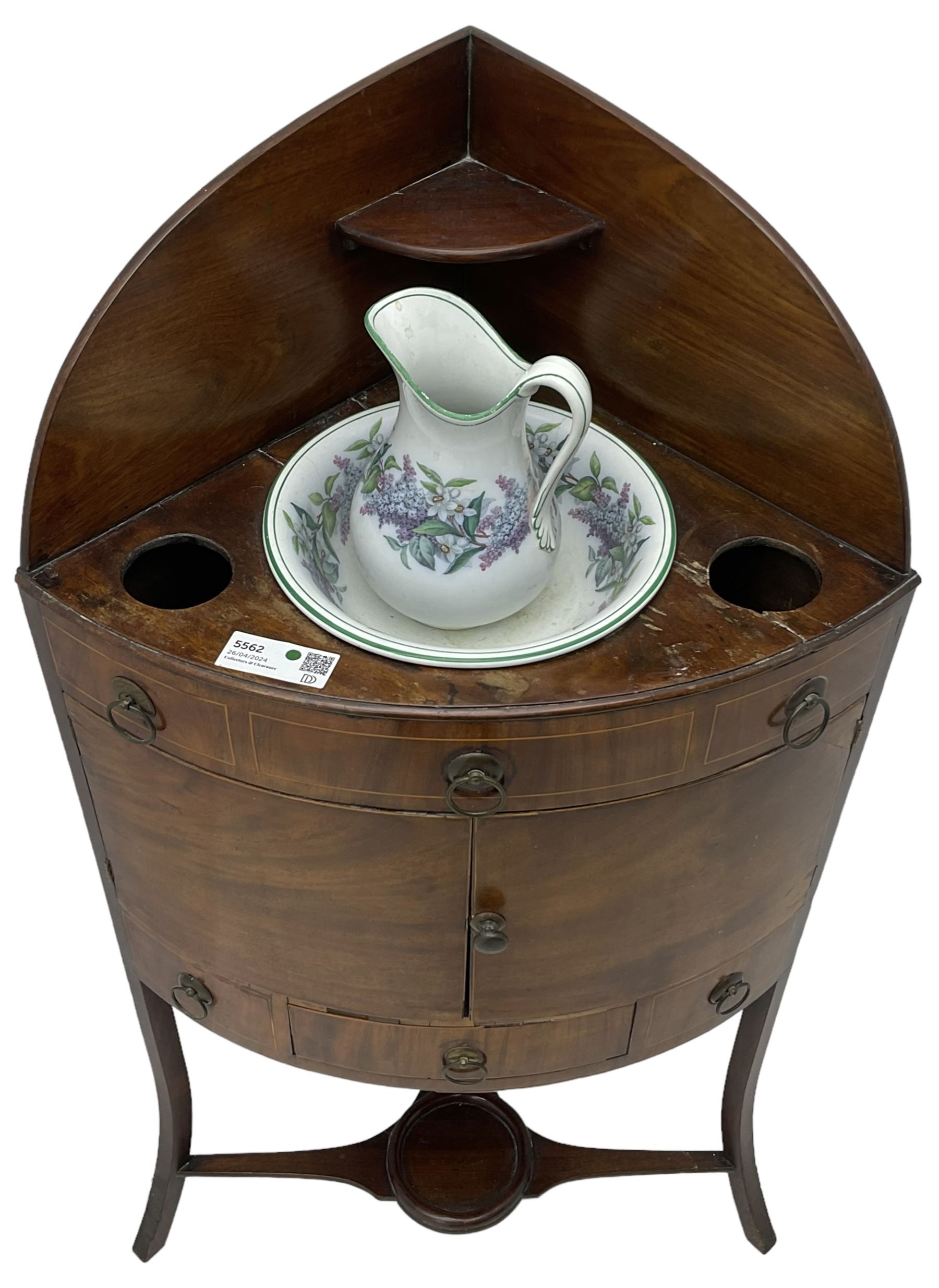 George III mahogany corner washstand - Image 2 of 2