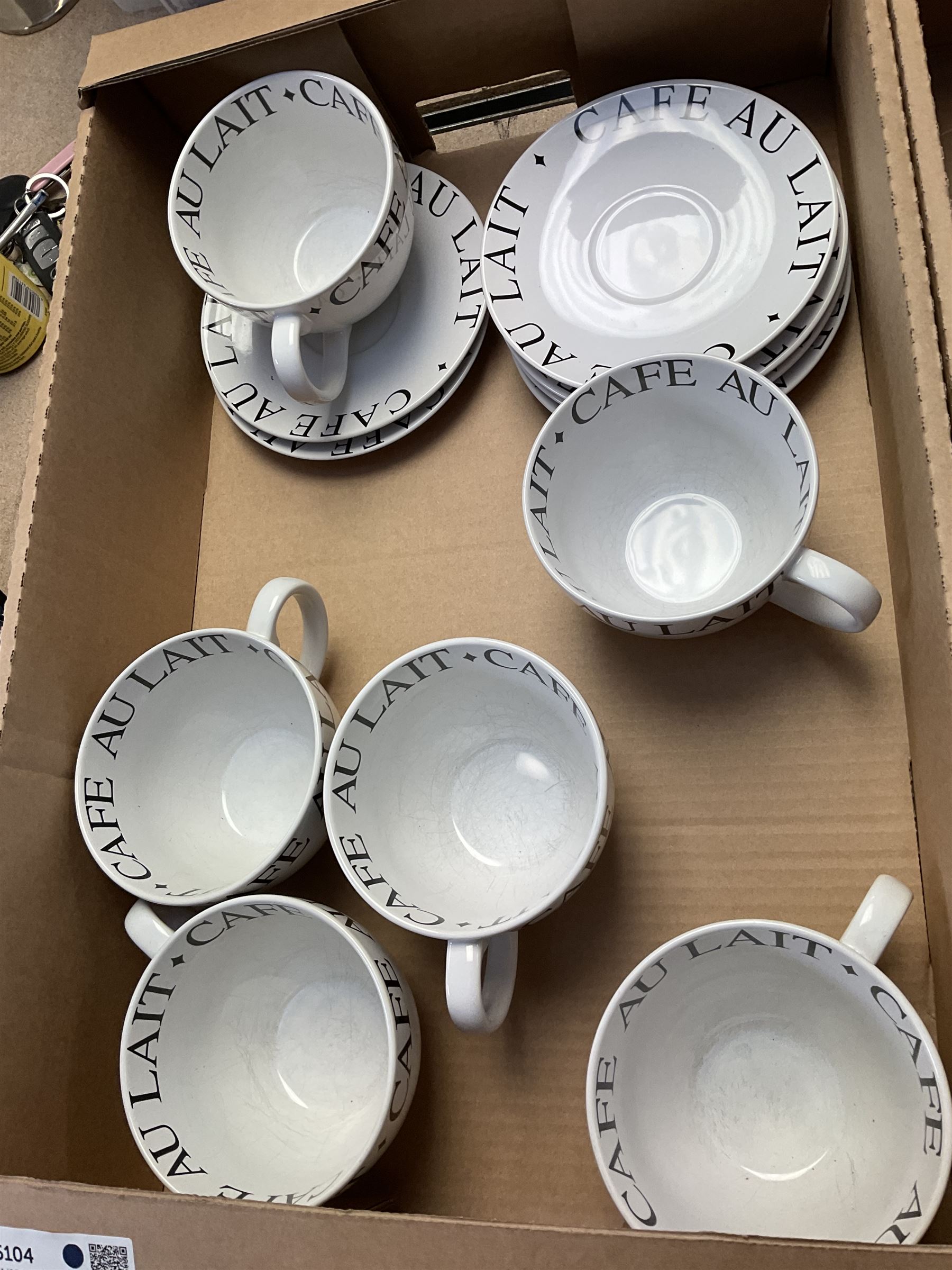 Six coffee cups and saucers together with a group of champagne flutes - Image 3 of 3
