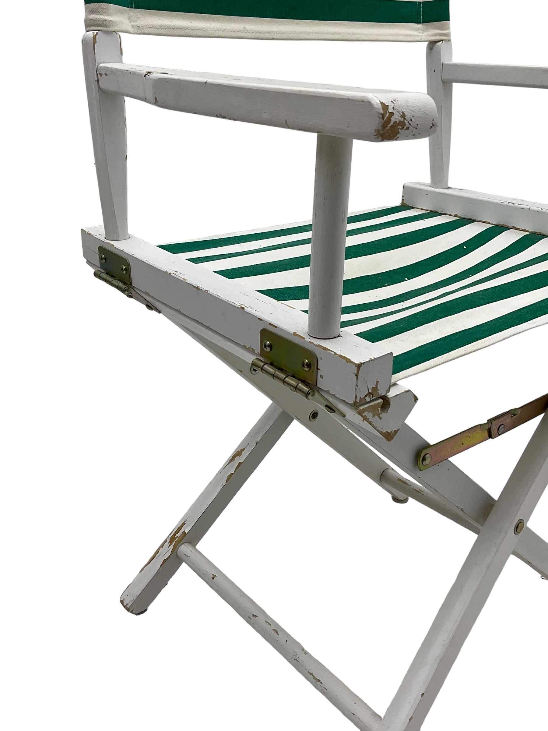 White painted folding director's chair - Image 4 of 4
