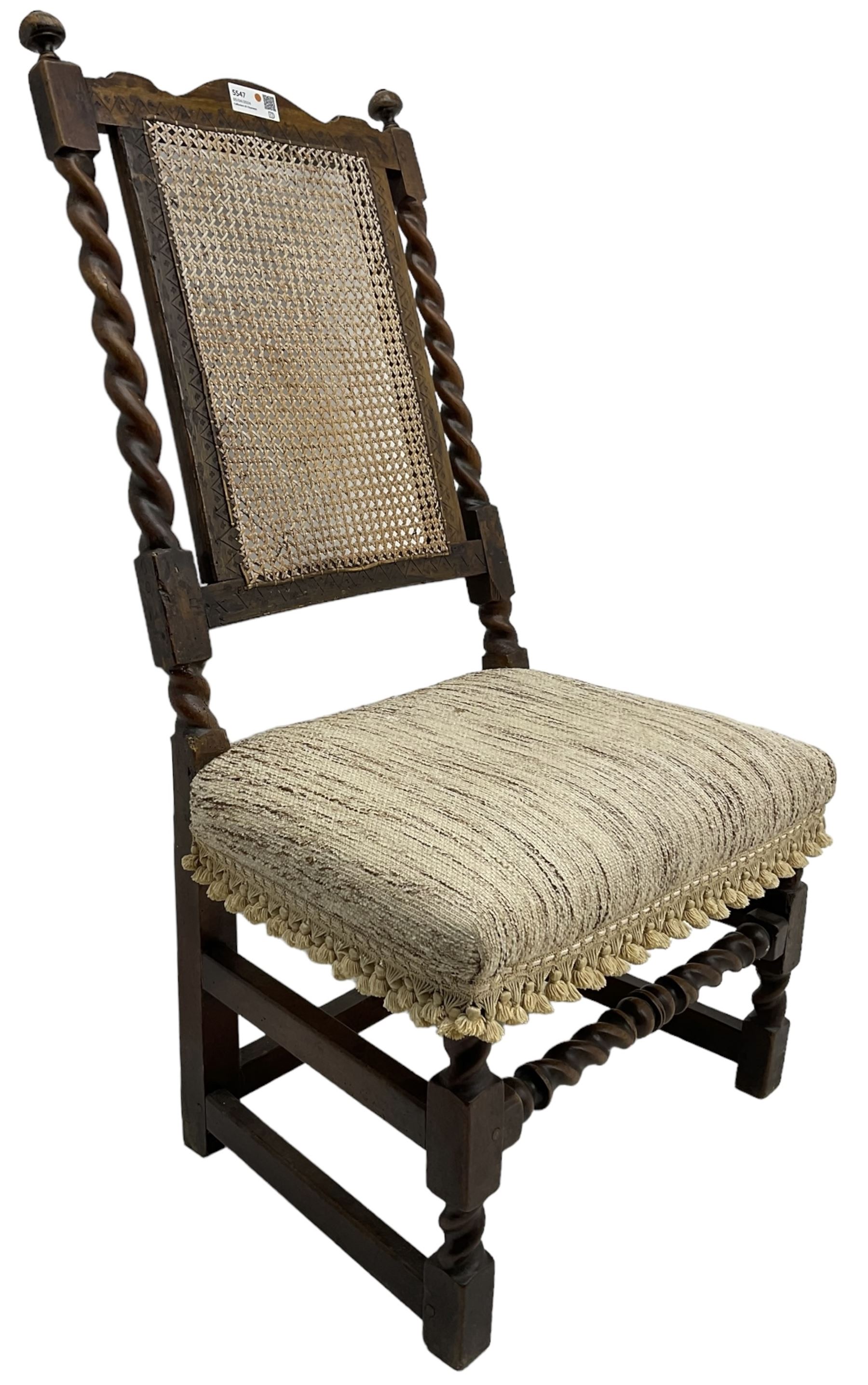 18th century oak framed hall chair