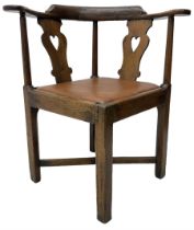 Georgian oak corner elbow chair