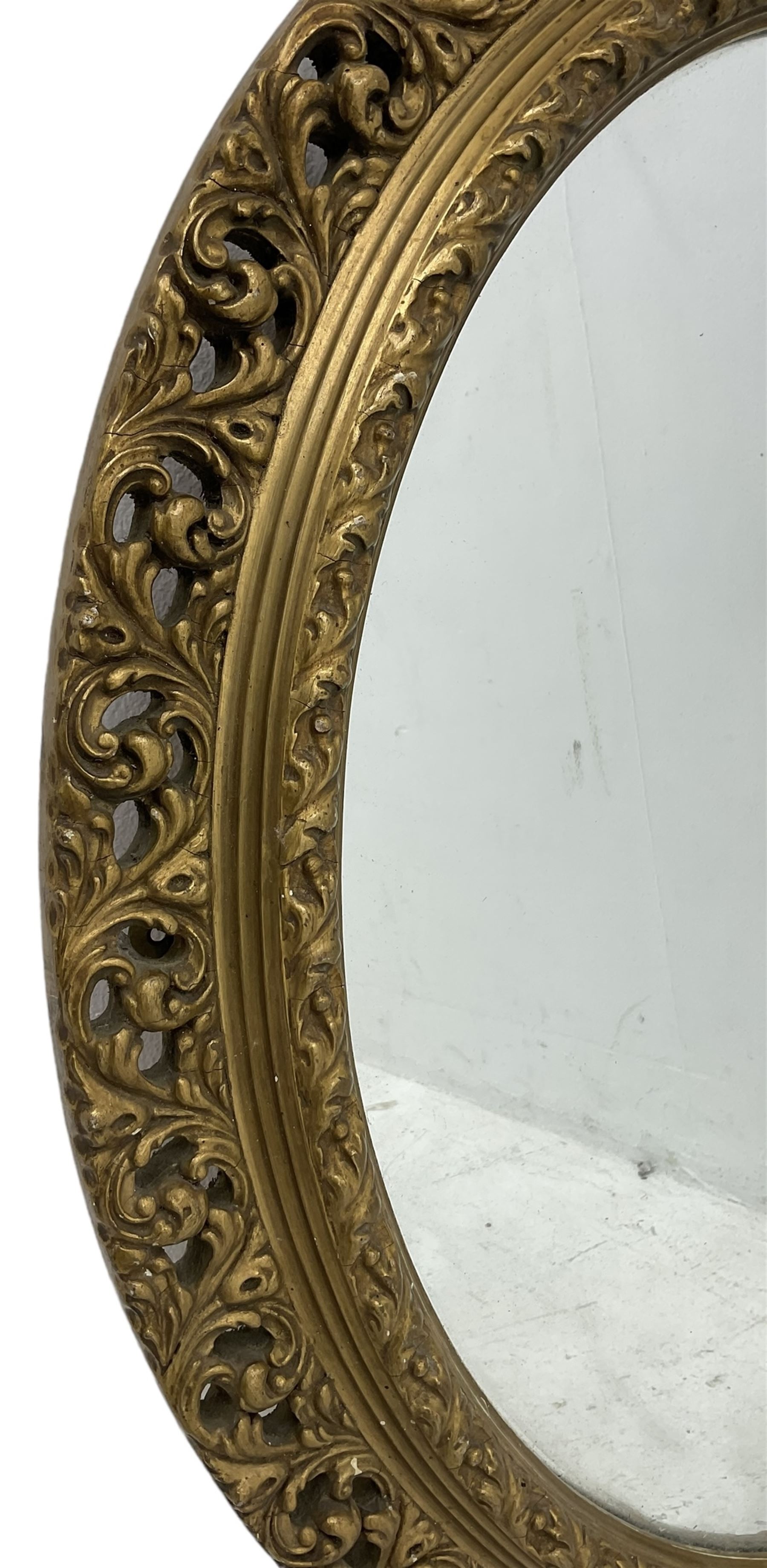 Mid-20th century gilt wood and gesso wall mirror - Image 3 of 4
