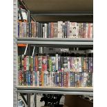 Seven bays of vintage VHS videos