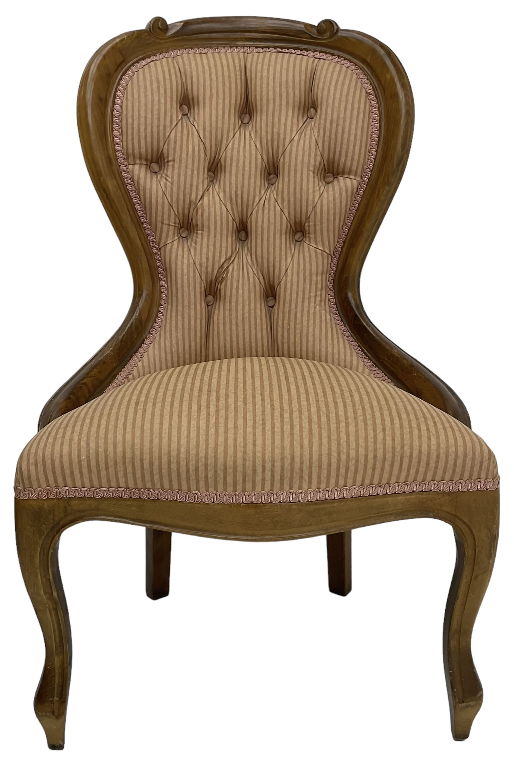 Victorian design beech framed nursing chair - Image 2 of 2