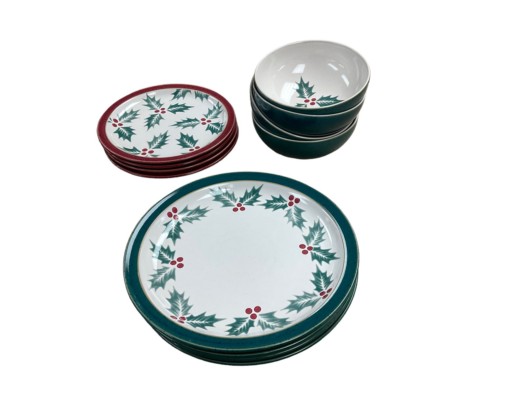 Denby Holly pattern Christmas ceramics