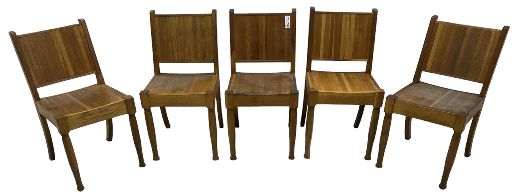 Set of five 20th century oak chairs - Image 2 of 6