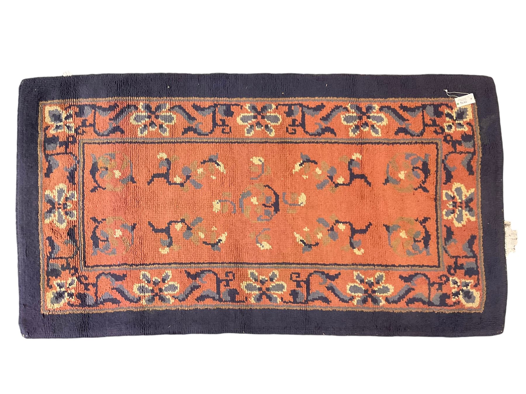 Persian design peach ground rug (169cm x 117cm); Chinese peach ground rug (187cm x 101cm) - Image 3 of 9