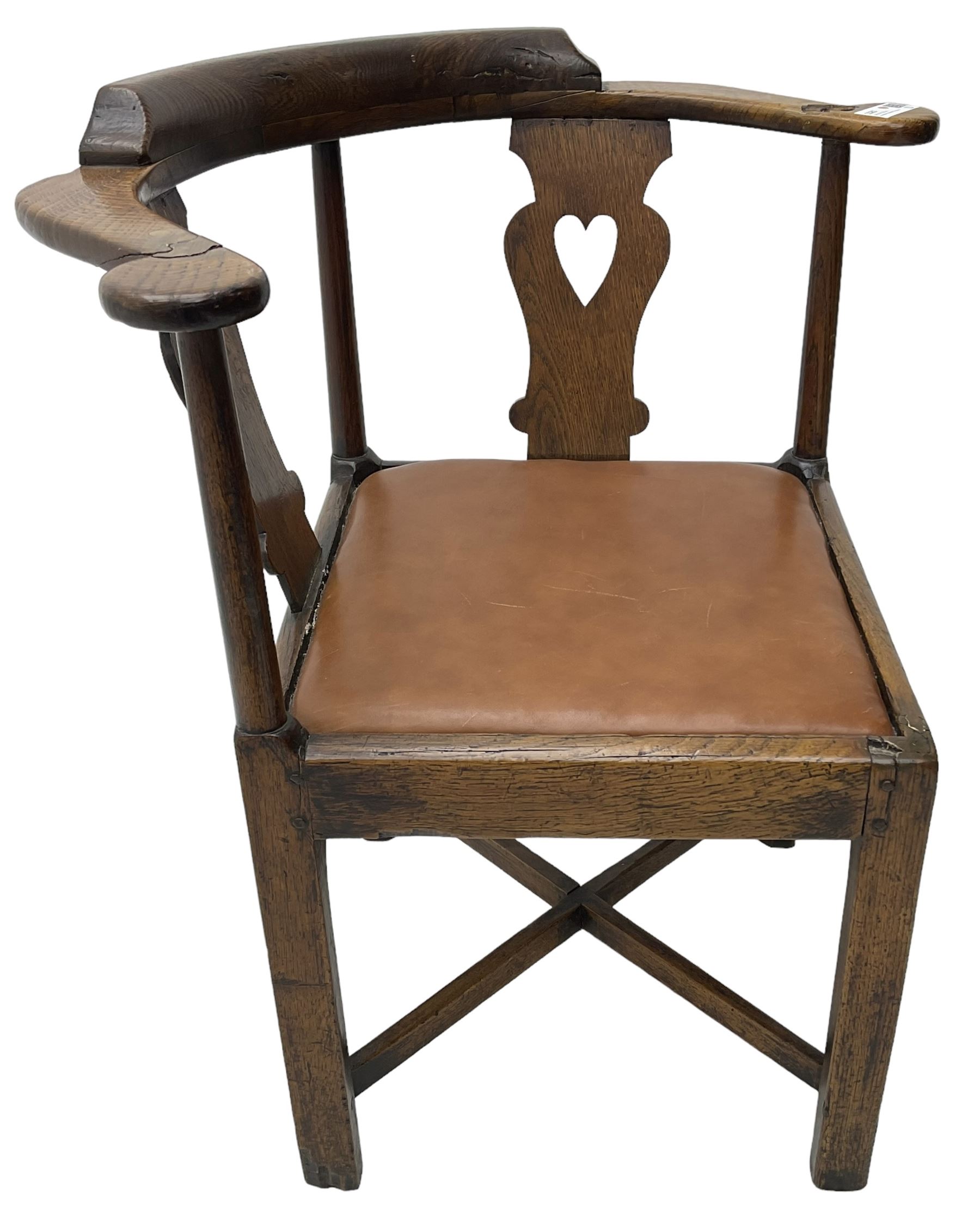 Georgian oak corner elbow chair - Image 6 of 6