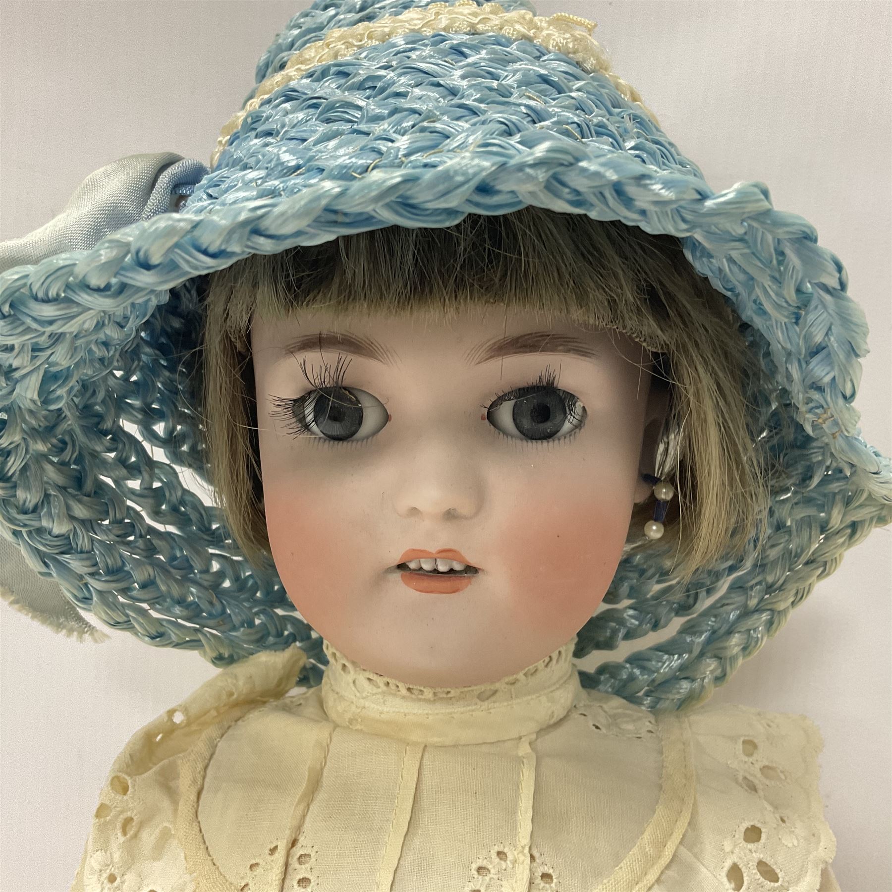 Simon & Halbig bisque head doll with applied hair - Image 2 of 13