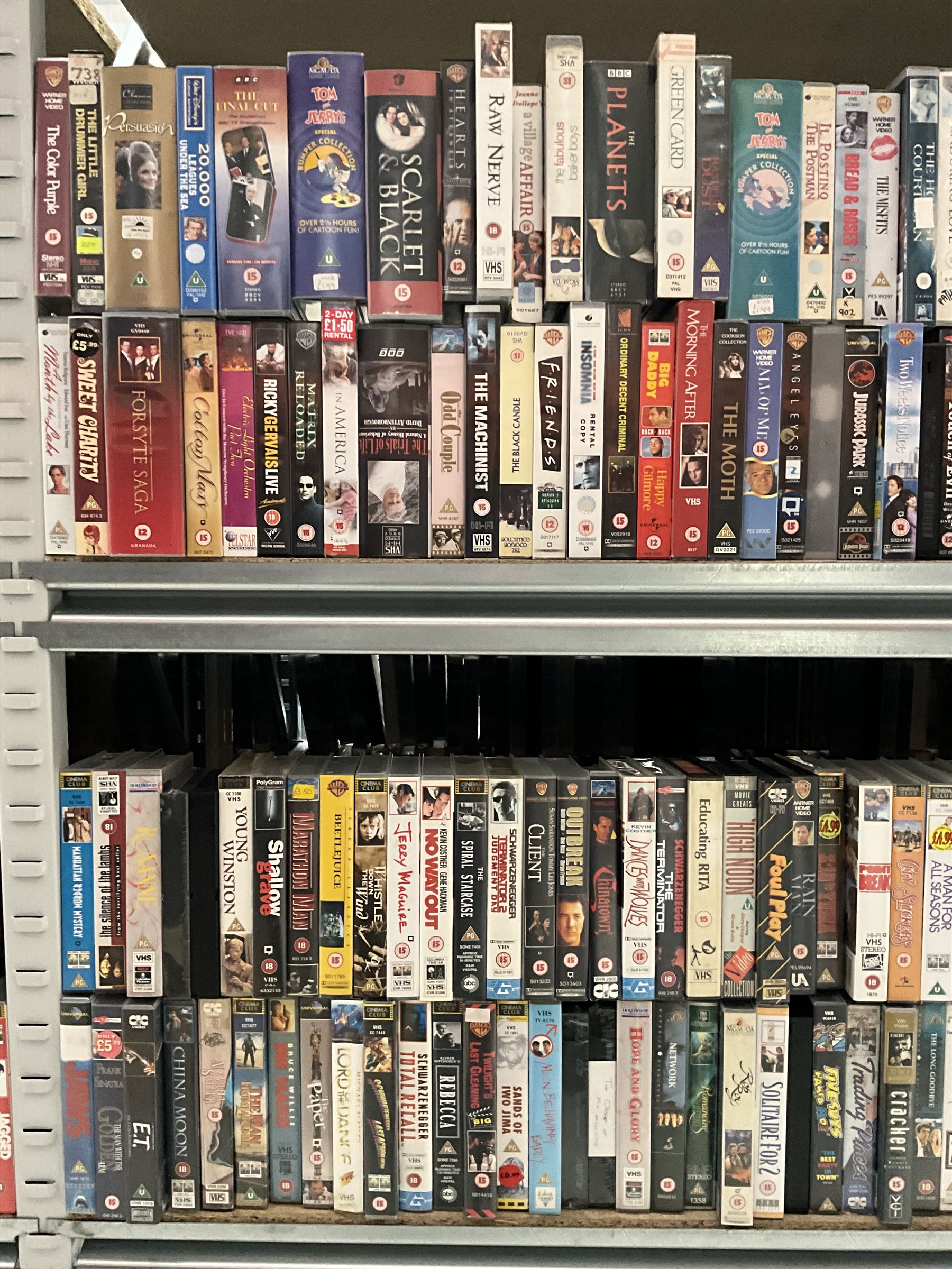 Two bays of vintage VHS videos - Image 7 of 9