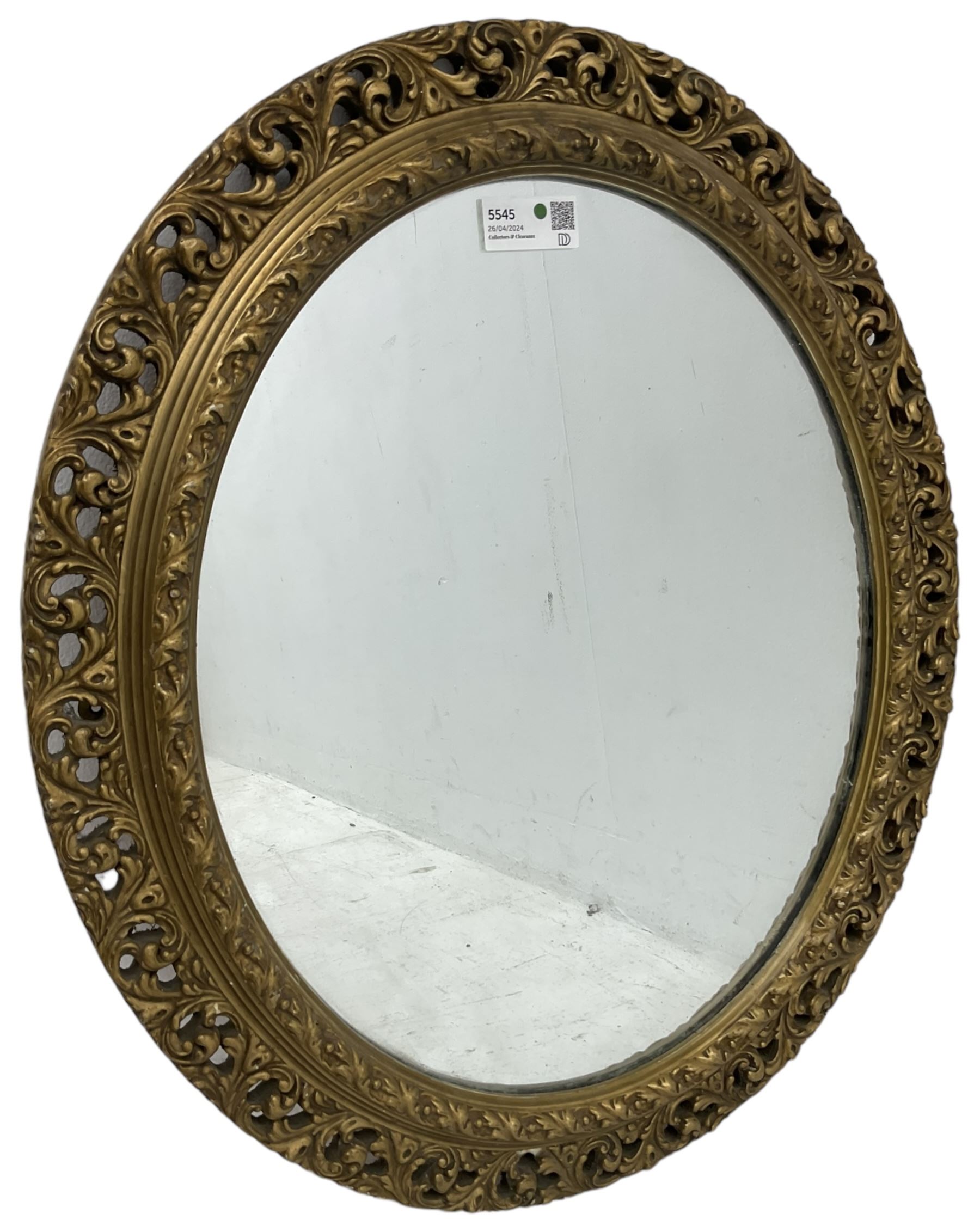 Mid-20th century gilt wood and gesso wall mirror - Image 4 of 4