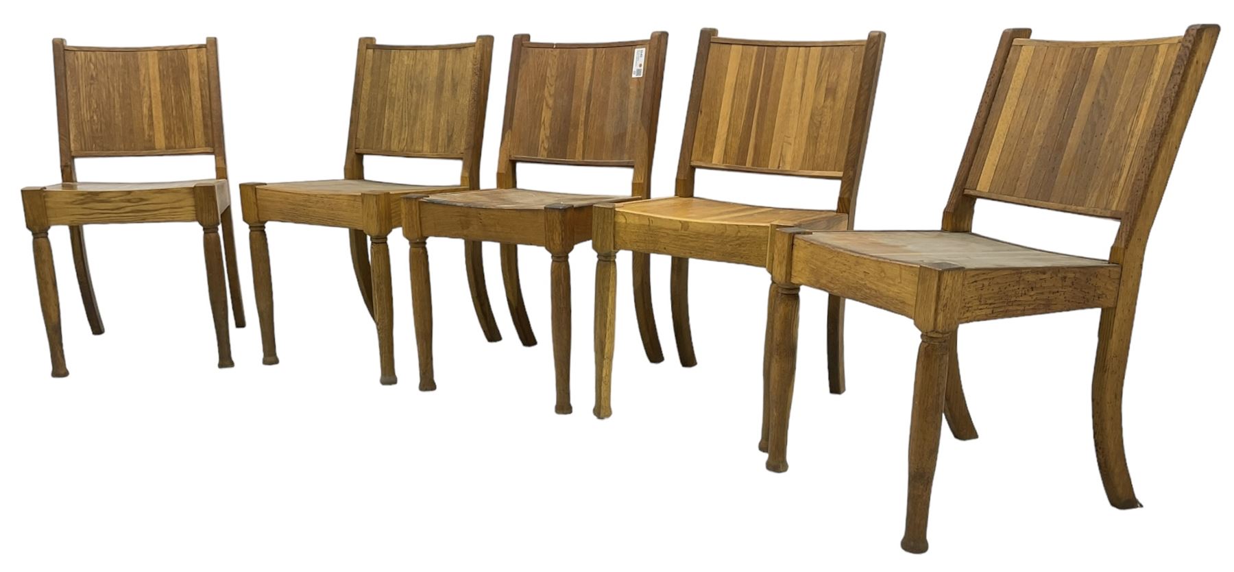 Set of five 20th century oak chairs - Image 3 of 6