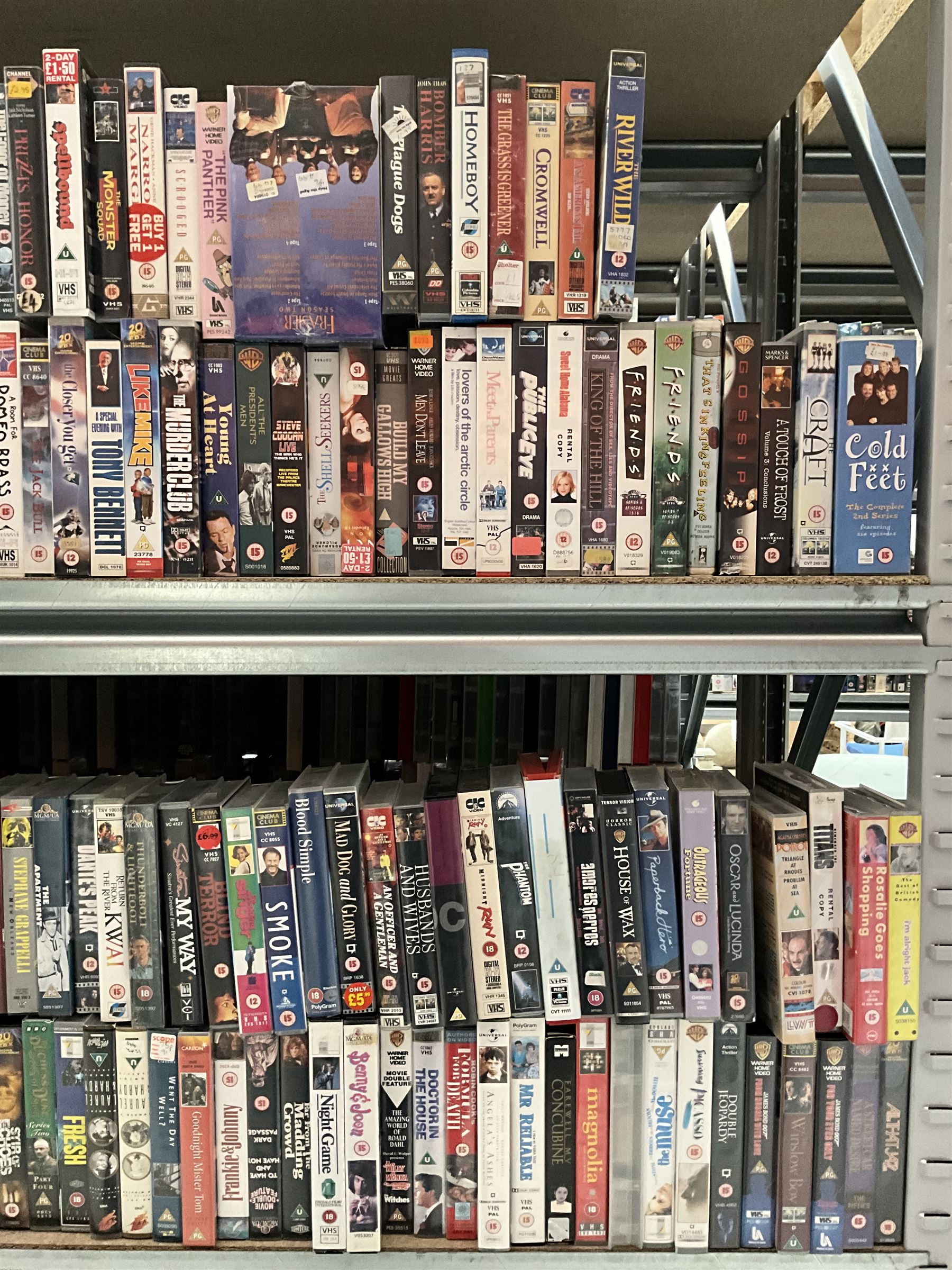 Two bays of vintage VHS videos - Image 5 of 9