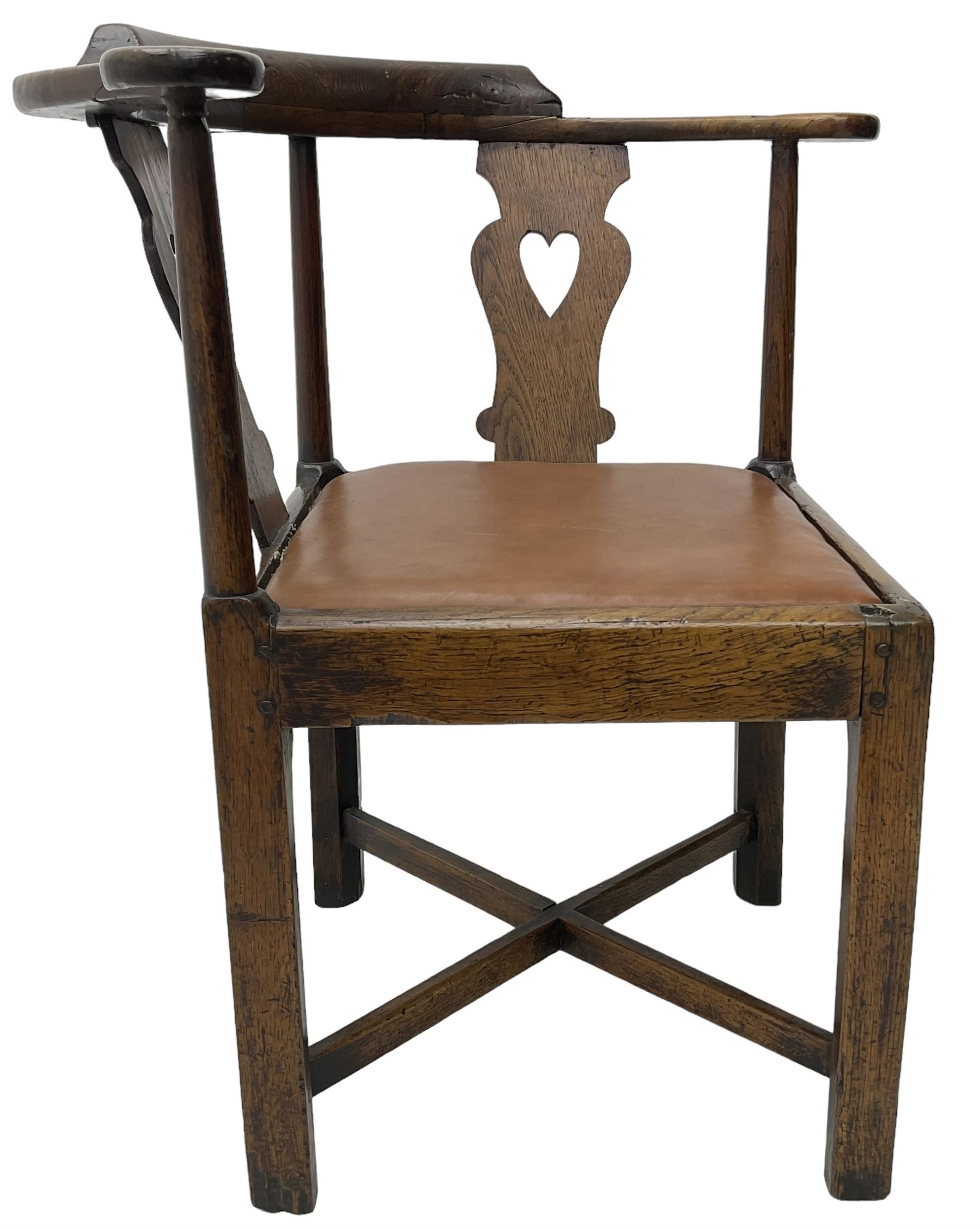 Georgian oak corner elbow chair - Image 3 of 6