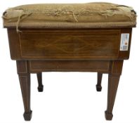 Edwardian inlaid mahogany piano stool