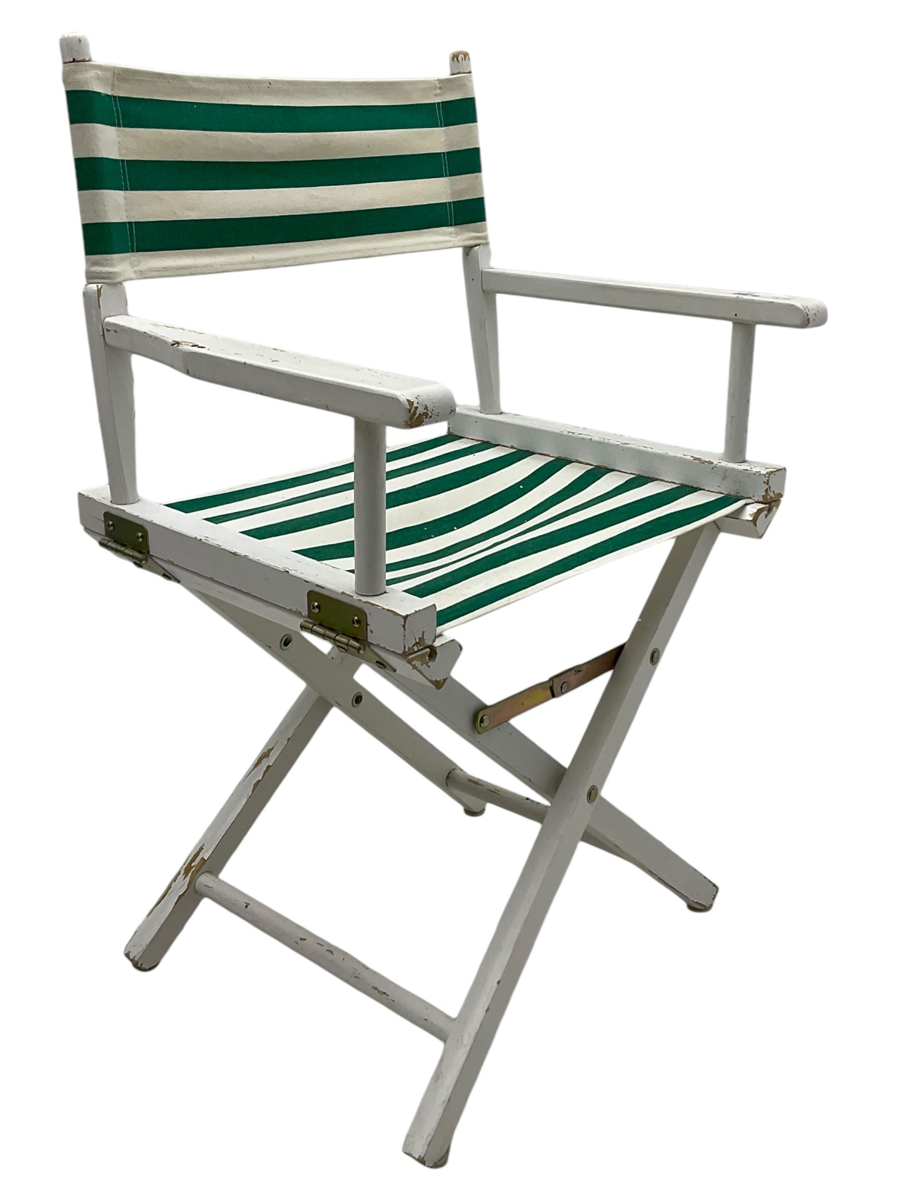 White painted folding director's chair