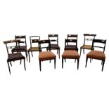 Collection of early 19th century Regency period dining chairs - set of three early 19th century maho