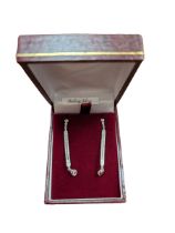 Pair of silver cubic zirconia pendant earrings