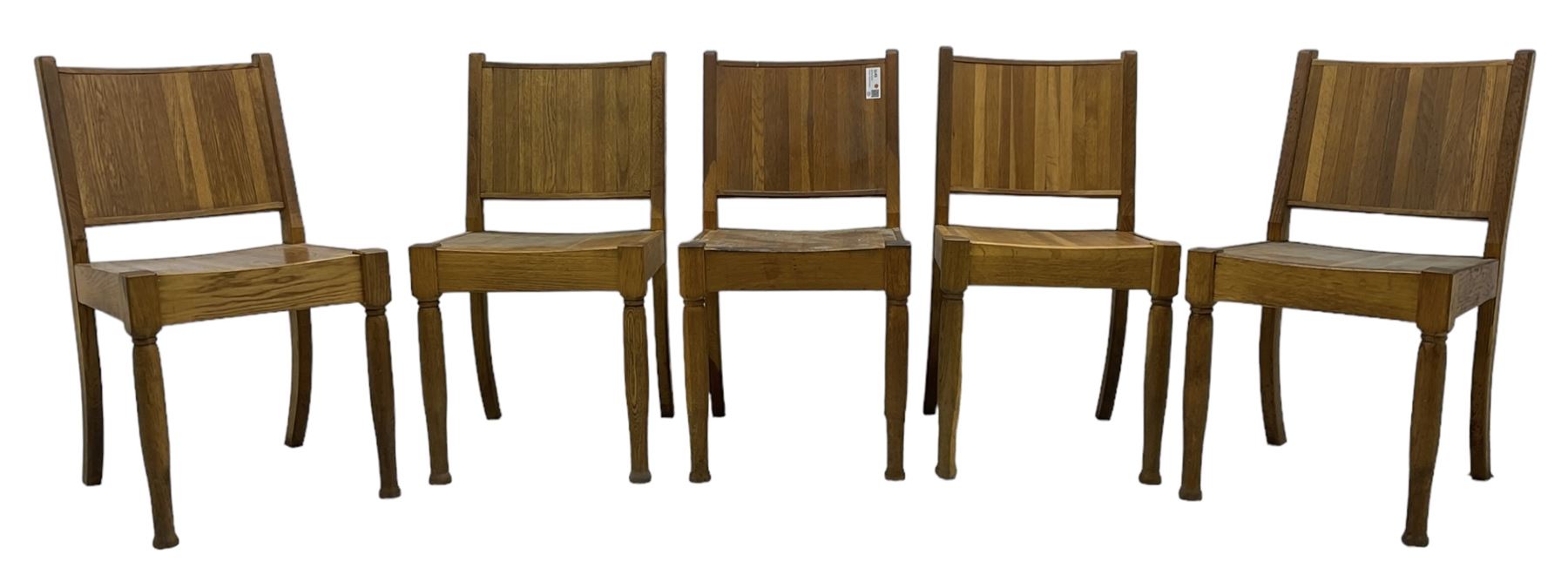 Set of five 20th century oak chairs