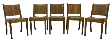 Set of five 20th century oak chairs