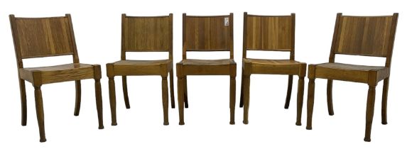 Set of five 20th century oak chairs
